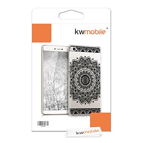 kwmobile Funda para Huawei P8 - Carcasa de  pl  stico  para m  vil - Protector  Trasero  en  Negro Transparente 