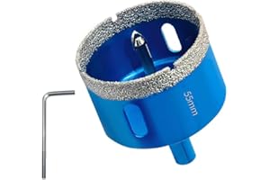 Teronbeta Punte per Trapano Diamantate 55mm con Punte Guida di Centraggio, professionale Vacuum Brasato Sega a Tazza Diamantata per piastrelle, porcellana, vetro, marmo e ceramica