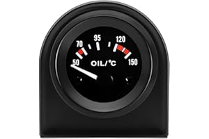 LKRXW Medidor de Temperatura del Aceite para Coche 52mm Indicador Termómetro Auto 12V Blanco Luz Puntero Manómetro Temperatura Aceite Automóvil Calibre Instrumento Celsius