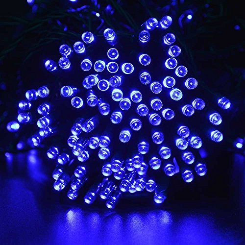 QederTEK Solar Lichterkette 22m 200er LED Garten Außen Licht 8 Modi Außenlichterkette Wasserdicht mit Lichtsensor Weihnachten Decoration Beleuchtung für Outdoor Party, Haus Dekoration, Hochzeit, Weihnachten, Feier Festakt (Blau) - 2