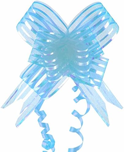 10x Multi Listing of Butterfly Pull Bows! 12-50mm PullBows Florist Craft[Baby Blue,50mm Organza 4 Bows]
