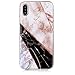 Produktbild iPhone X Marmor Hülle,Carols iPhone X Marble Handyhülle Matt Weich Silikon Handyhülle für iPhone X,Marble Malerei Schlank TPU Bumper HandyTasche Flexible Schutzhülle Zurück Marmor Linien Soft Back Cover Hülse Telefonkasten Protective Gummi Dünn Abdeckung für iPhone X - Schwarz und Weiß