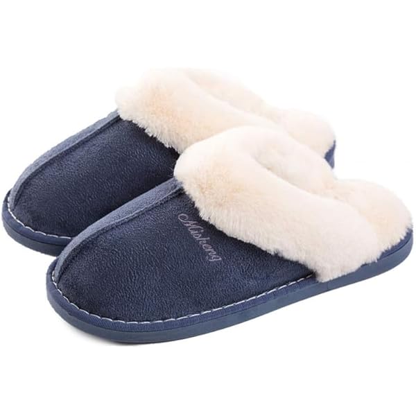 SMILEYWORLD Pantoffels voor dames en heren, wollige pantoffels van traagschuim, winterse behaaglijke, warme pluche schoenen voor binnen, geel/wit, 40/41 EU