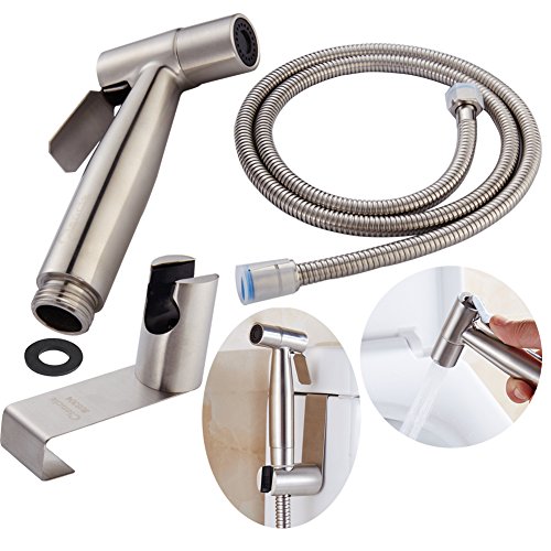 CIENCIA Bidet-Handbrause für Toilette Sprayer Premium Edelstahl Sprüher Shattaf Komplett Bidet Set für WC(WS024S)