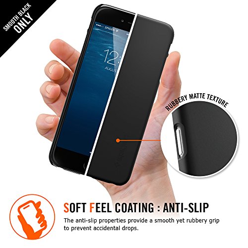 iPhone 6 Plus Case, SpigenÂ® [Non-Slip] [Perfect-Fit] iPhone 6 Plus (5.5) Case Slim **NEW** [Fit Series] [Thin Fit] [Smooth Black] Premium SF Coated Non Slip Surface with Excellent Grip Matte Hard Case - ECO-Friendly Packaging - Slim Case for iPhone 6 Plus (5.5) (2014) - Smooth Black (SGP11102)