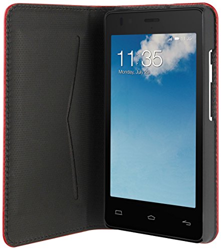 Muvit Wallet - Funda tipo folio con funci n soporte para BQ Aquaris E4 rojo y negro Muvit Wallet - Funda tipo folio con funci n soporte para BQ Aquaris E4 rojo y negro