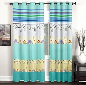 HOMEC Kids Collection - Girls Boys Kids Baby Room Classroom Decor Collection, Africa America Penguins Ocean Animals, Window Treatments for Kids Bedroom - Single Window Curtain in Size - 46 X 60 inch (1 Piece)