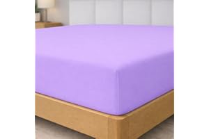 Degrees Home - COLLEZIONE - Lenzuolo con angoli 90 x 190 x 33 - Regolabile - Microfibra poliestere garzata - Lilla