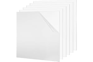 HEIYUET 6 st. 3mm akrylplatta Transparent, 30 x 30 cm akrylplatta Fyrkantig, plastplattor akrylplattor för bildramar, DIY-projekt, displayställ