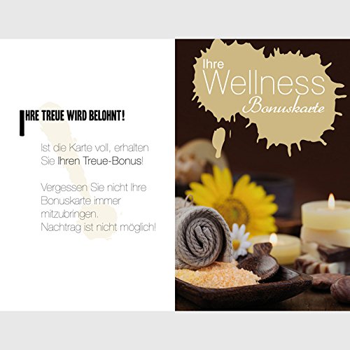 Bonuskarte Wellness – „Nussbraun mit Handtuch“ mit 10 Stempelfeldern / 100 Stück - 2