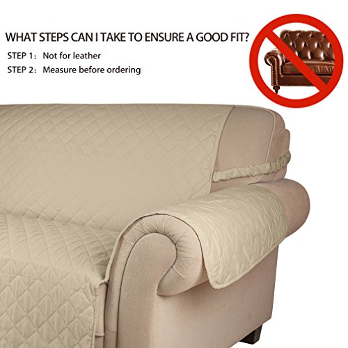 KINLO® Sofa Abdeckung 1 Sitzer 177×56 Beige schonbezug 100% Baumwolle Füllung sehr weich sofa überwurf Top Qualität Sesselauflage aus Polster Material Eine gute Belüftung Sofahusse couch Elastisch 2 Jahren Grantie - 4