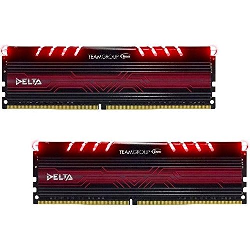 Team Group Delta Red 16GB (8GBx2) DDR4-2400MHz módulo de - Memoria (16 GB, 2 x 8 GB, DDR4, 2400 MHz, 288-pin DIMM, Rojo)