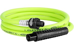 Flexzilla Whip de Rótula Aire Manguera, 3/8 "x 4 ft. (1/4 en. MNPT bola giratorio X 1/4 en. FNPT extremos), resistente, ligera, híbrida, ZillaGreen – hfz3804yw2b