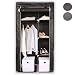 Produktbild TRESKO® Stoffschrank 172 x 88 x 45 cm Faltschrank Kleiderschrank Textilschrank Campingschrank Garderobenschrank, mit Kleiderstange und 5 wasserdichten Einlegeböden, auch geeignet als Schuhschrank oder Stiefelschrank, aus atmungsaktivem Vlies, Farbwahl möglich (Schwarz)