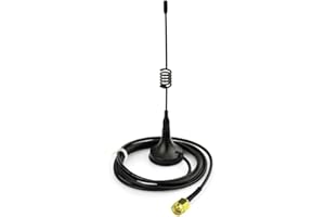 Eightwood SMA Antena 433Mhz Antena Plug 3dbi con Base magnética 300cm de Cable 9.8ft para Radio de radioaficionado Homematic CCU3 CCU2 CC1101