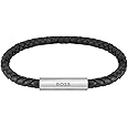 BOSS Jewelry Men's BRAIDED LEATHER Collection Bracelet Black - 1580152