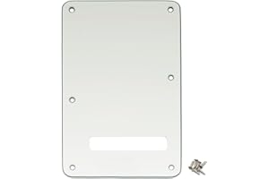 Musiclily 6 Agujeros Placa Trasera Strat Tapa de Trémolo para Fender American/México Standard Stratocaster Estilo Moderno,3 capas Pergamino