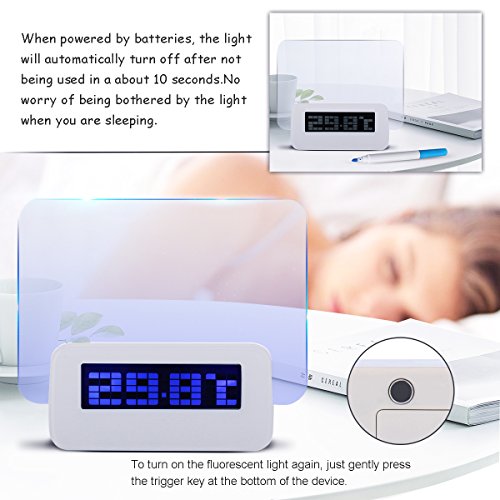 Baban-Rveil-Digital-Tableau-LED-Bleu-Message-Lumineux-Fluorescent-4-USB-Message-Pen-Deco-Cadeau-USB-20-DC-45V-1A