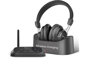 Avantree HT5009 Plus - Cuffie TV Senza Fili Wireless per Televisione, Voce Chiara per Anziani, Pass-Through, Bluetooth 5.3, Chipset Qualcomm, aptX-Adaptive, Base di Carica Separata, 50h Autonomia