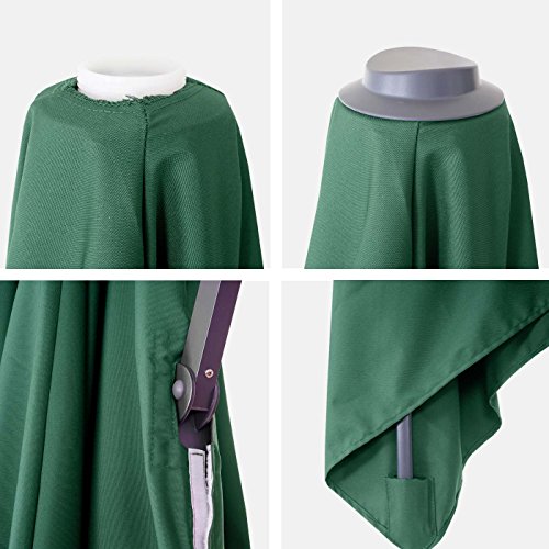 Bezug für Luxus-Ampelschirm N22, Sonnenschirmbezug Bespannung Ersatzbezug, 3x3m ~ dunkelgrün - 5