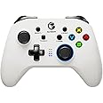 GameSir T4 Pro Wireless Game Controller for Windows 7 8 10 PC/iPhone/Android, Dual Shock USB Bluetooth Mobile Phone Gamepad Joystick for Apple Arcade MFi Games, Semi-Transparent LED Backlight White
