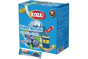 KOZA mora azul bebida instantánea en polvo Stick envuelto individualmente paquete de 50 | Polvo para bebida caliente o fría | Té Turco | polvo de té helado | té frío | te de frutas