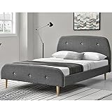 Polsterbett 'Vigo' - 140 x 200 cm - dunkelgrau mit...