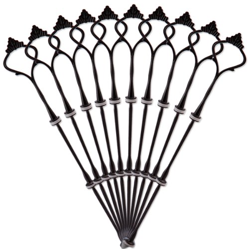 10 Set schwarz Metallstange Mittellochausstech 2 bis 3 Etage für Hochzeitstorte Etagere Tortenständer Tortenhalter Torten