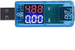 Testeur USB, Akozon affichage LCD couleur Voltmètre Ampèremètre Compteur de courant Chargeur multimètre Testeur USB Vitesse de test des câbles du chargeur(Bleu)
