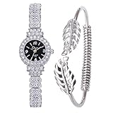 LSAltd 2019 Neue Ankunft Leichte Luxus Lady Temperament Diamant Uhr Blatt Armband Set Kette Exquisite Armbanduhr Damen.