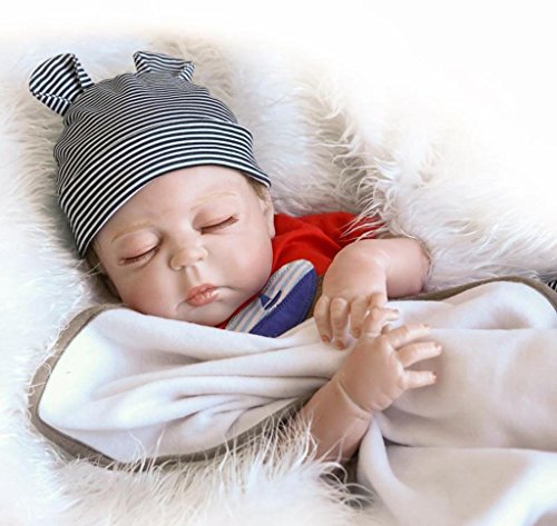 57cm Rare Alive Silicone Vinyl Full Body Washable Newborn Sleeping Baby Boy Dolls