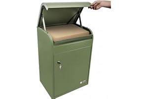 iLoveParcels Premium Medium Parcel Drop Box. Waterproof Safe & Secure Delivery parcel box outdoor. Storage Mail Delivery Box, Post & Letterbox With Key Lock Mounted To Wall, Fence Or Floor Green