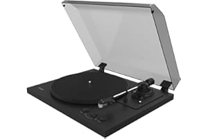 Teac TN-175 Plateau tournant HiFi entièrement Automatique (entraînement par Courroie, 33/45 TR/Min, préamplificateur Phono intégré, système MM, boîtier MDF Haute densité), Noir