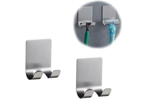 FuninCrea Supporto per rasoio, confezione da 2 pezzi di supporto per rasoi da doccia, in acciaio inox multiuso per rasoio, asciugamani, cucine e bagno (grigio)