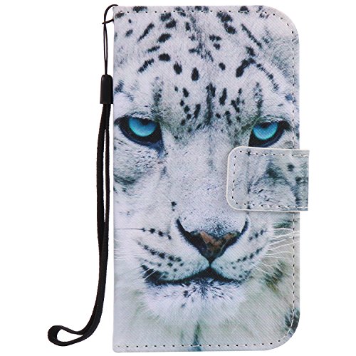 Feeltech Samsung Galaxy S3/9300 Hülle PU-Leder und Brieftasche Bunte Muster Fall mit Magnetverschluss, Hybrid-Kickstand mit Stand-Funktion, schlagen Sie schützende weiche TPU Stoßstangenabdeckung und Kreditkartenhalter für Samsung Galaxy S3/9300 Handgelenk Bügel-Buch-Art-Geldbeutel-Tasche mit 2 In 1 Berühren Sie Stift – White leopard - 2