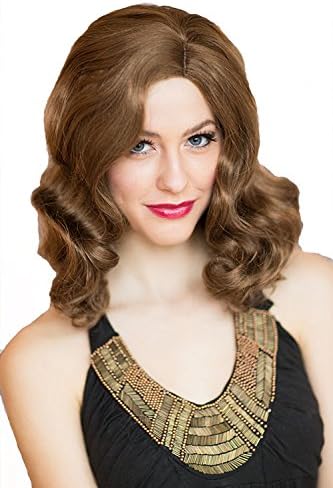 1940's Pinup Style Wig, Wavy, Brown: Honey