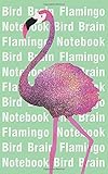  Flamingo Notebook - Bird Brain: (Green Edition) Fun notebook 96 ruled/lined pages (5x8 inches / 12.7x20.3cm / Junior Legal Pad / Nearly A5)