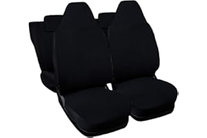 Auto Accessori Lupex - Housses pour siège de Voiture, compatibles Housses de siège de Voiture pour Twingo, Noir, Made in Italy, Avant et arrière, Tissu Polyester, intérieures de Voiture