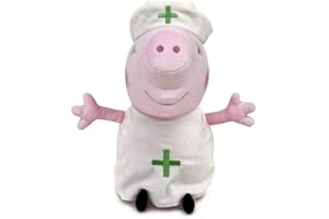 Famosa Softies - Peppa Pig Enfermera, Peluche de 27 cm, Relleno ecológico (Famosa 760019342)