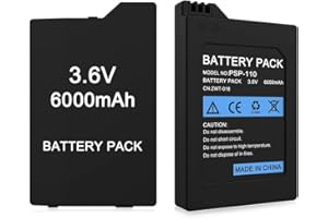 QUZMO 6000mAh Batterie Rechargeable Haute capacité 3,6V au Lithium-ION pour Sony PSP 1000/PSP-110 la Console (Non Compatible avec PSP-2000/3000/PSP Slim)