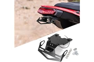 BVDOUE Motociclo CNC Supporto per Targa Portatarga con Luce A LED Luce per Motocicletta Porta Targa, per Yamaha Tenere 700 XT700Z Tenere700 2019 2020 2021 Regolabile Accessori