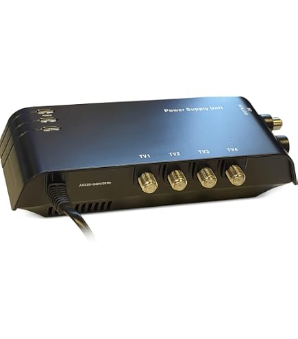 AMPLIFICATEUR TNT Blindé 4 Sorties - Ampli Intérieur Antenne TV 220V Pour Meilleure Réception