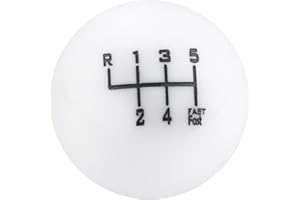 Padaodao 5 Speed Shift Knob White Gear Stick Shifter Knobs for Most Manual Automatic Transmission Vehicles SUV Trucks