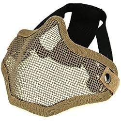 DCCN Demi-Masque de Visage Tactique Métal Mesh, Masque de Protection pour CS Airsoft de Paintball Resistant