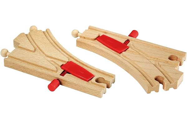 BRIO World - 33344 - Aiguillages Mécaniques 144 mm - Accessoire pour circuit de train en bois - Action de jeu sans pile - Jouet pour garçons et filles dès 3 ans