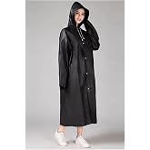 Siyah Kadın Erkek Yağmurluk Kap&uuml;şonlu &Ccedil;ıt&ccedil;ıtlı Eva Unisex Pratik Kapşonlu Yağmurluk XL B&uuml;y&uuml;k Beden