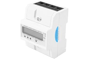Broco Digital contatore energia elettrica trifase LCD 3 x 20 (80A),trifase a quattro fili a guida DIN KWh contatore elettronico di energia