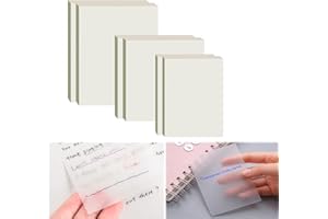 TECDW Confezione Da 6 Di 300 Transparent Sticky Notes[tre taglie],Adesivi Sticky Notes Autoadesive Riutilizzabili,mpermeabile sticky notes per Informazioni Marcatura,Adatto a Studenti, Uffici, Scuole (300)