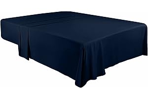 Utopia Bedding - Lenzuolo da letto - Lenzuolo King - 266 x 259 cm - Lenzuolo piatto, morbido, in microfibra spazzolata - Blu Navy