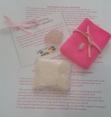Crystal Rose Quartz Love Healing Gemstone Handmade Gift Set